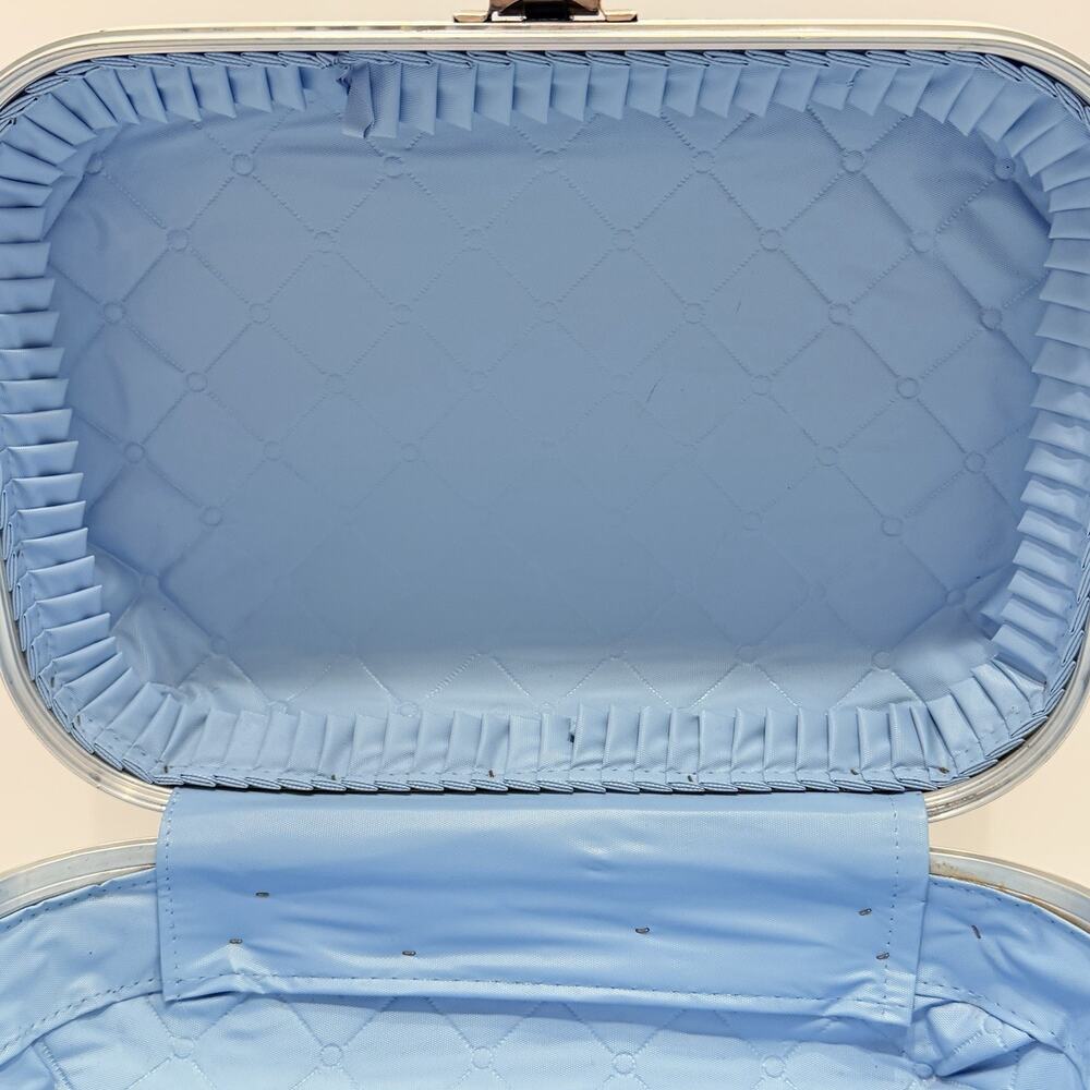 Vintage Small Blue Kids (Boy Train) "I'm Going to Grandma's" Hard Sided Suitcase - Picture 9 of 12